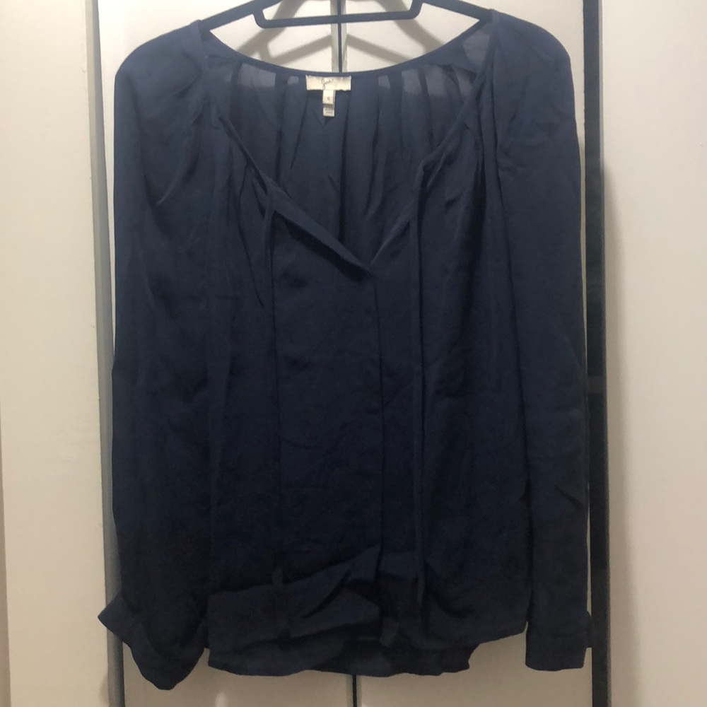 Joie Navy 100% Silk Blouse